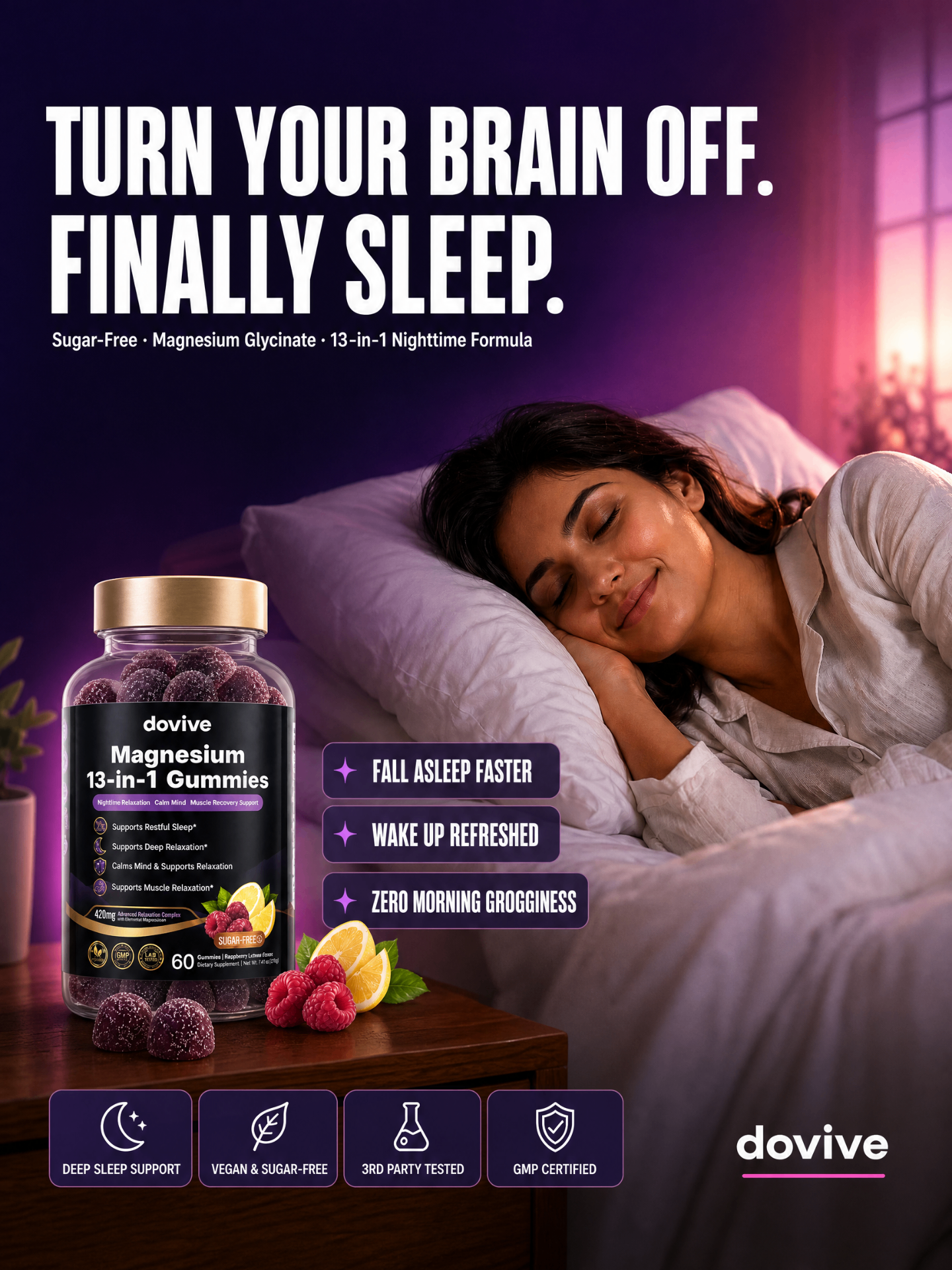 Dovive Magnesium 13-in-1 Gummies — Mixed Berry